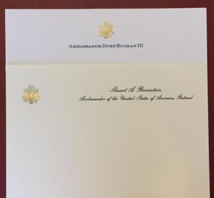 Bespoke Business Stationery | Gold Seal and Text | Monarch Sheet and Envelope Set | Hand Engraved | Sterling and Burke Ltd-Stationery-Sterling-and-Burke