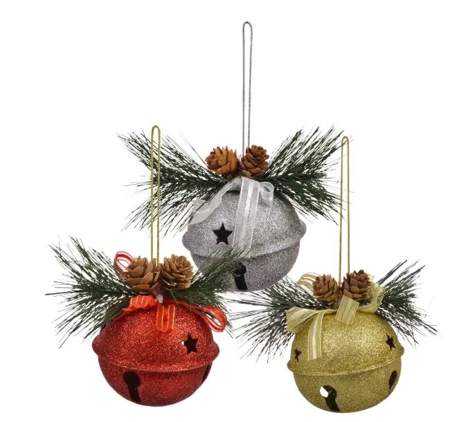 Jingle Bell Gift Wrap Decoration | Glitter Sleigh Bell | Studio Burke DC | Washington, DC
