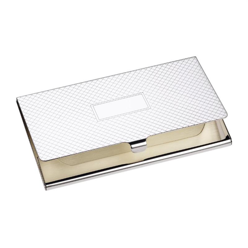 Sterling Silver Business Card Case Holder | Criss Cross Pattern | Sterling Silver Business Card Holder / Case | Sterling and Burke | Made in USA-Business Card Case-Sterling-and-Burke