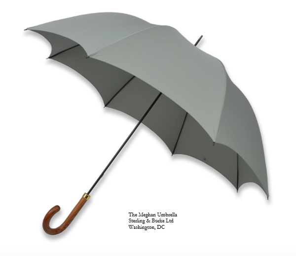 The Harry Umbrella | A Gentleman's Royal Umbrella | Malacca Handle Tube Umbrella used by Prince Harry | Matches with The Meghan Umbrella | Dark Grey Canopy | Made in England | Sterling and Burke-Gent's Umbrella-Sterling-and-Burke