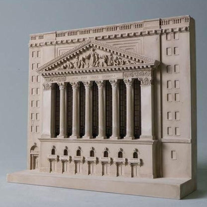 New York Stock Exchange Architectural Sculpture | Custom NYSE Statue | Building Model | Extraordinary Detail and Quality | Made in England | Timothy Richards-Desk Accessory-Sterling-and-Burke