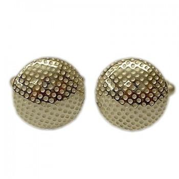 Golf Ball Silver T-Bar Cufflinks-Cufflinks-Sterling-and-Burke