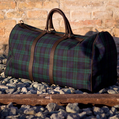 Custom Luxury Travel Bag | MTO | Handcrafted in Spain | Blackwatch Tartan Plaid | Sterling and Burke-Bespoke Shoes-Sterling-and-Burke