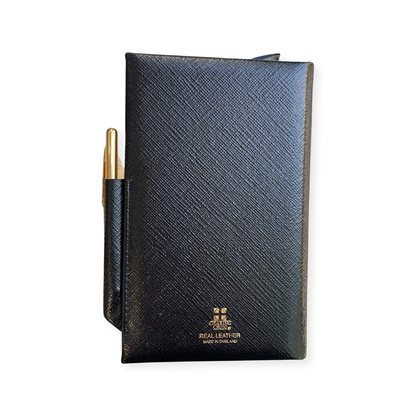 Travel Log | Travel Journal | 6 by 4 Inches | Crossgrain Leather Travel Log with Gold Pencil | Padded Cover