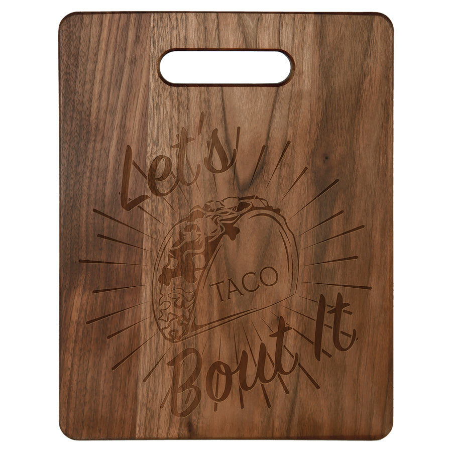 Walnut Wood Tray, Walnut Wood Cutting Board, Slate Base | Engraved, Etched Logo and Message | 8.75 by 11.5 Inches