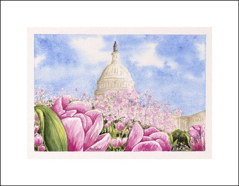 Tulips | Print from Original Watercolor by Carole Moore Biggio | 6" x 9"-Print-Sterling-and-Burke