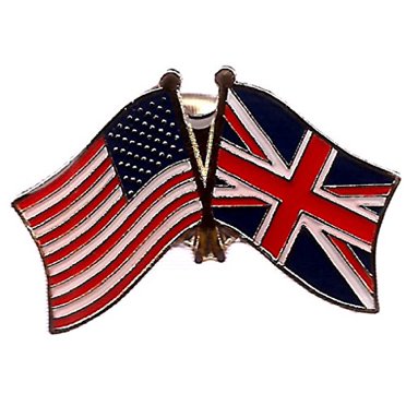 US UK Flags Lapel Pin and UK US Flags Lapel Pin