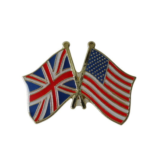US UK Flags Lapel Pin and UK US Flags Lapel Pin