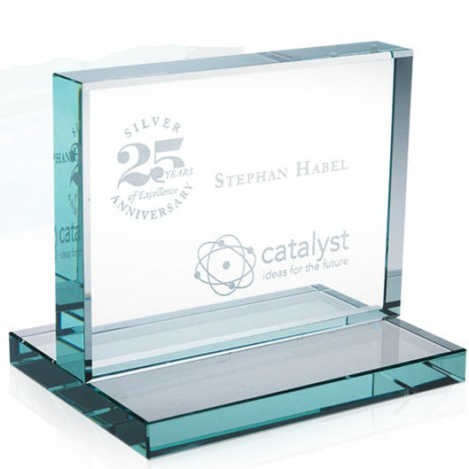 Crystal US Flag Award Paperweight | Crystal American Flag Gift