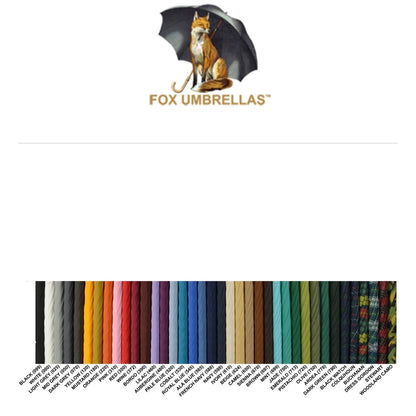 Fox Umbrellas | Prince of Wales Polished Cherry Gent's Umbrella | Hallmarked Sterling Nose Cap | Sterling Silver Collar | Finest Quality