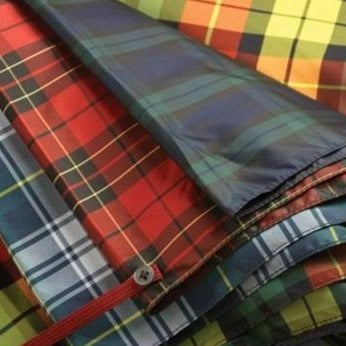 Fox Umbrellas | Malacca Prince of Wales Umbrella with Tartan Canopy | Sterling Nose Cap and Collar | The Original Prince of Wales Umbrella