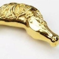 Silver and Gold Horse Head Umbrella | Gold Equestrian Equine Head Handle Gent's Umbrella | Custom Gold and Silver Handle Umbrella | Finest in the World | Enjoy the Rain!