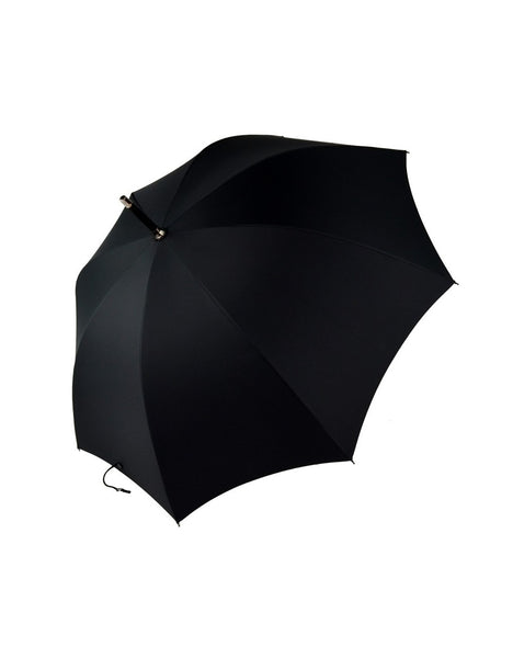 Fox Umbrellas | Leather Handle Gent's Umbrella | Wood Shaft | Finest Quality | Hand-Stitched Leather | Enjoy the Rain!