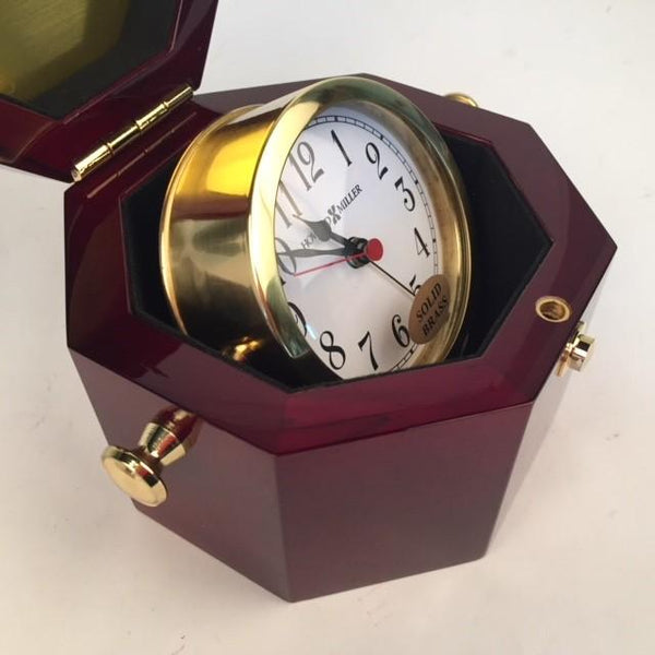 VA Service Award | 55 Years | Solid Brass Clock | Cherry Wood Box | Award Clock | Captains Clock Clock | Sterling and Burke-Clock-Sterling-and-Burke