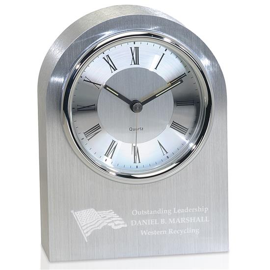 VA Silver Arch Clock | 30 Years of Service | Service Award Gift | Studio Burke DC | Corporate Gifting Specialists in Washington, DC