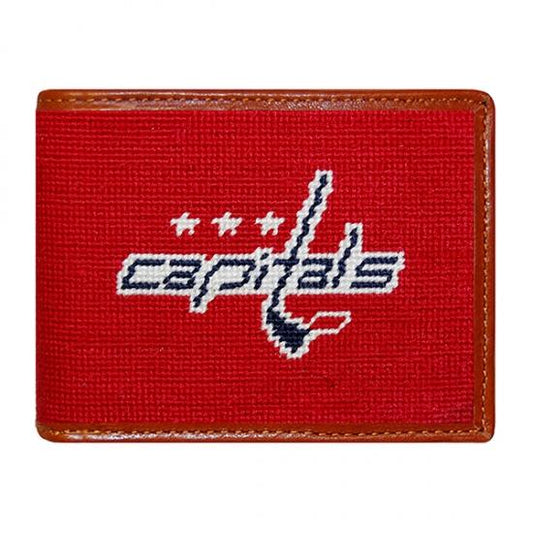 Needlepoint Collection | Washington Capitals® Needlepoint Bi-Fold Wallet | Hip Wallet | Red | Smathers and Branson-Wallet-Sterling-and-Burke