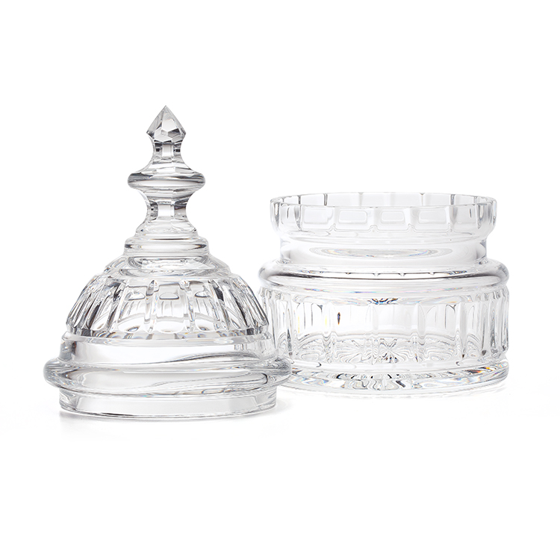 Food Council Committee 2023 | Waterford Crystal Capitol Dome Biscuit Jar | Walnut Base with Color Logo and Text on Brass Plate