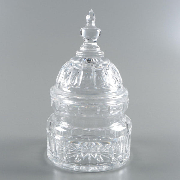 Waterford Crystal Capitol Dome Biscuit Jar | Walnut Base with Engraved or Color Logo and Text on Brass Plate