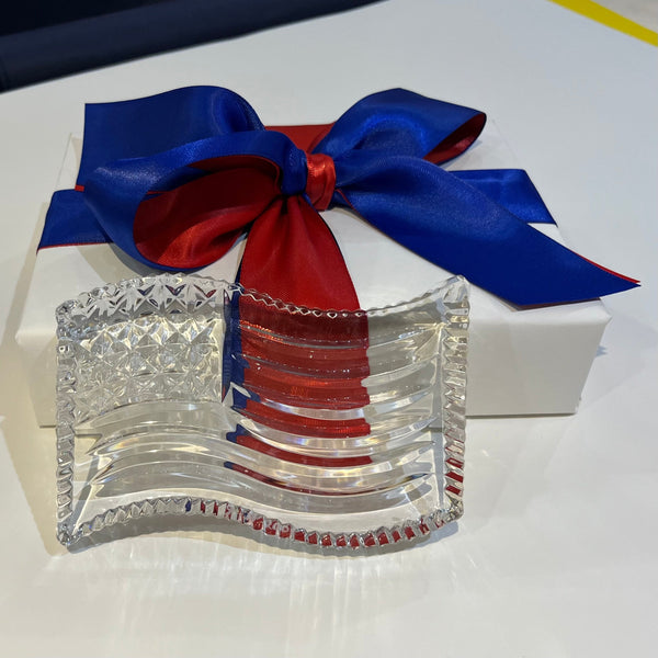 American Flag in Crystal | Crystal US Flag Paperweight | Luxury Packaging | Waterford