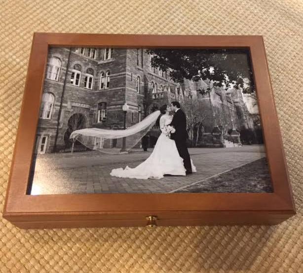 Bespoke Wedding Box | Desk Box | Stationery Box | Mr. & Mrs. Michael Wrotniak-Desk Accessory-Sterling-and-Burke
