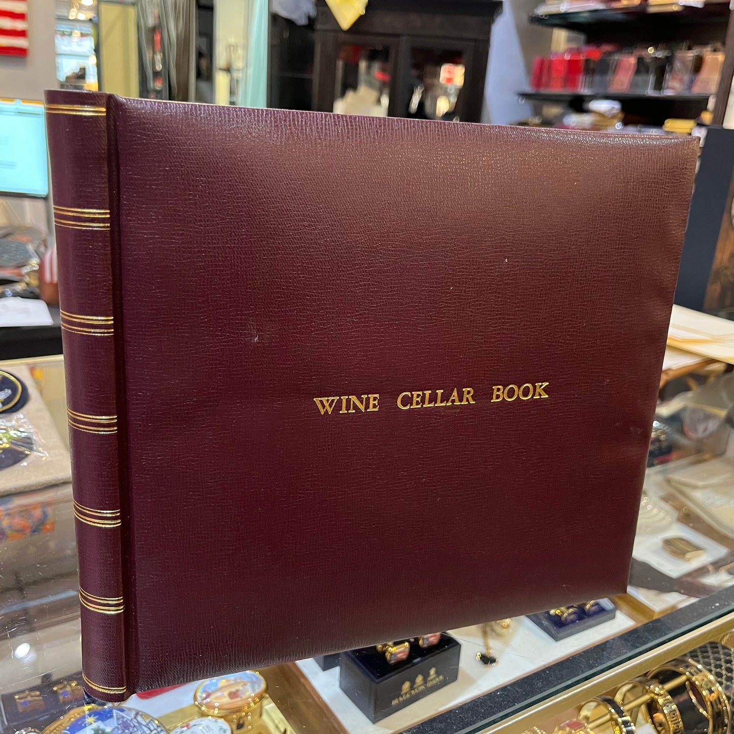 Wine Cellar Book | Custom Binding | Special End Papers and Gold Tooling | Classic Wine Cellar Book | Hand Made in England | Charing Cross