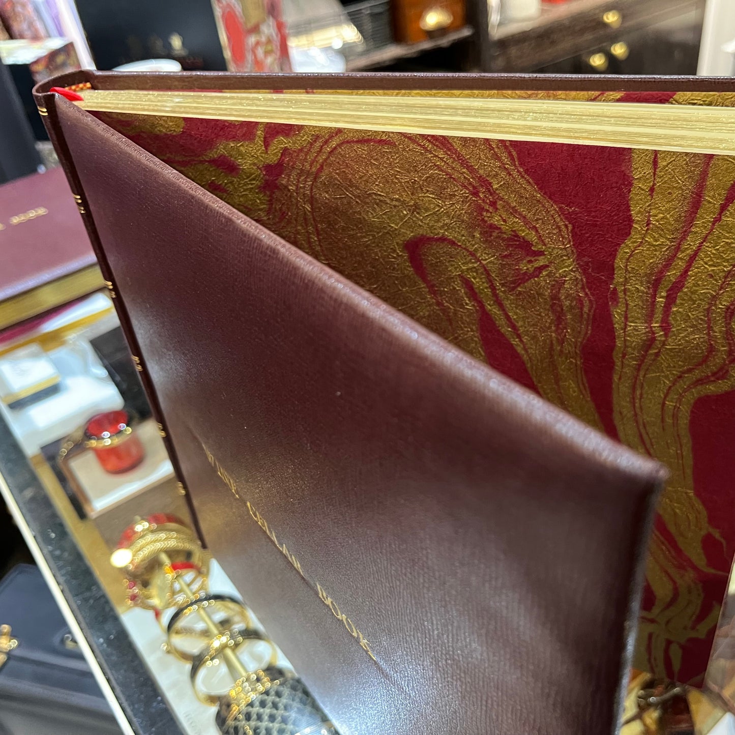 Wine Cellar Book | Custom Binding | Special End Papers and Gold Tooling | Classic Wine Cellar Book | Hand Made in England | Charing Cross