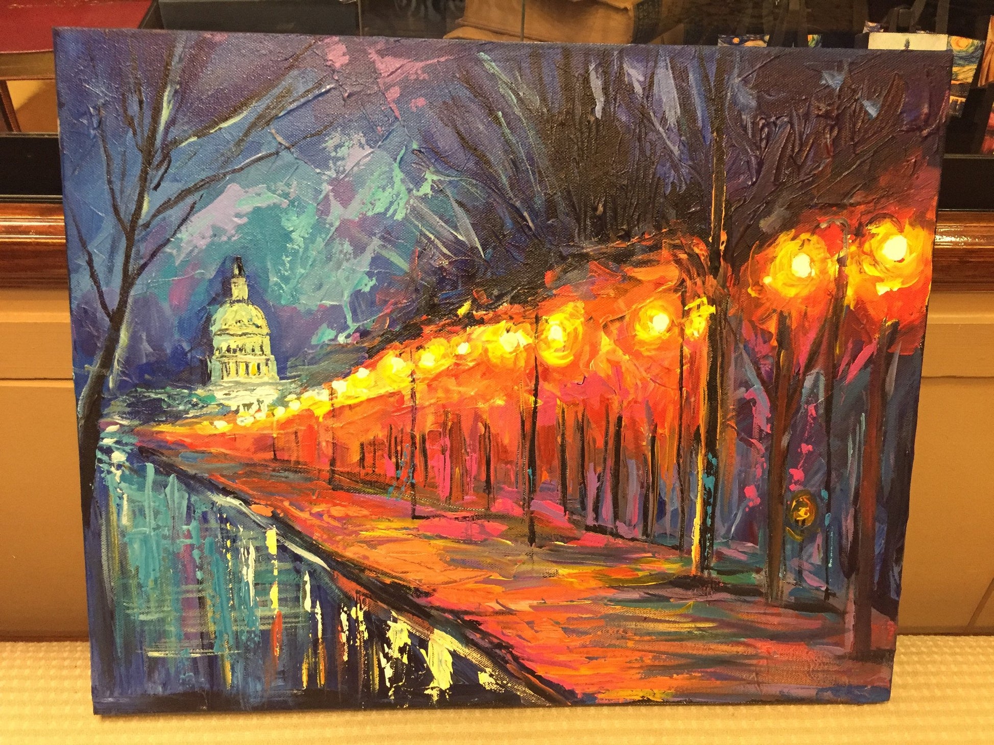 Capitol Building Art | Washington, DC Art | Original Oil and Acrylic Painting on Canvas by Zachary Sasim | 24" by 30" | Commission-Oil and acrylic-Sterling-and-Burke