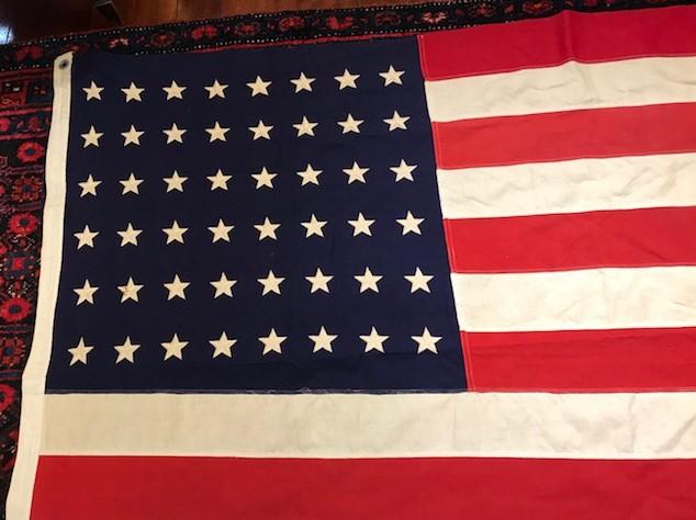 48 Star American Flag | Cotton | Hand Made | 46" x 71"-Vintage Flag-Sterling-and-Burke