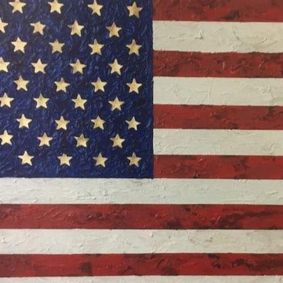 Art | Freedom Navy | American Flag Art Giclee on Canvas by Sue Israel