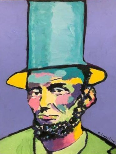 Art | Periwinkle Lincoln I | Original Acrylic Painting by Sue Israel | 14" x 11"