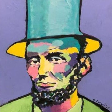 Art | Periwinkle Lincoln I | Original Acrylic Painting by Sue Israel | 14" x 11"