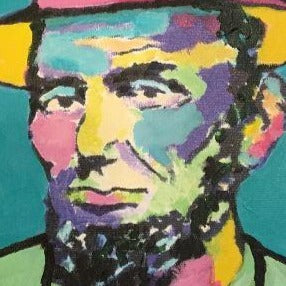 Art | Pink Panther Hat Lincoln I | Original Acrylic by Sue Israel | 14" x 11"