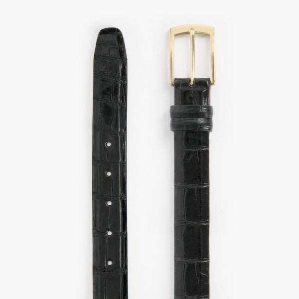***Genuine American Alligator Belt 1 3/16 Inches, Black-Belt-Sterling-and-Burke