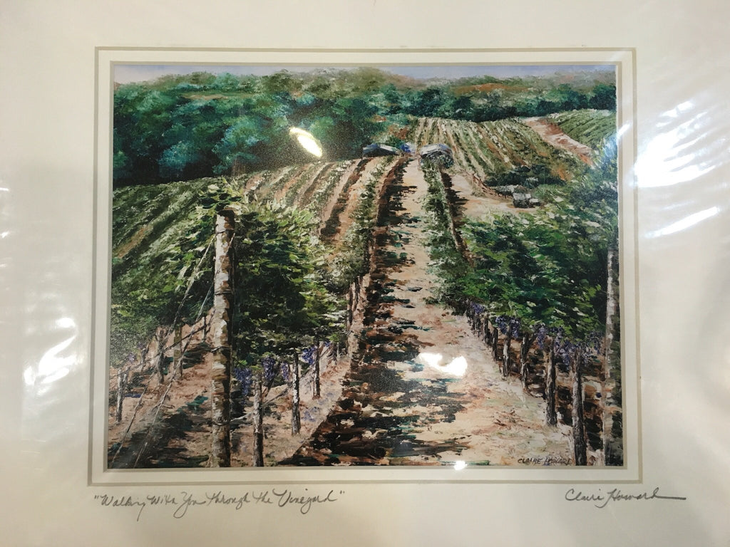 Art | Walking With You Through the Vineyard | Giclee with Mat | 10" x 8"-Giclee Print-Sterling-and-Burke