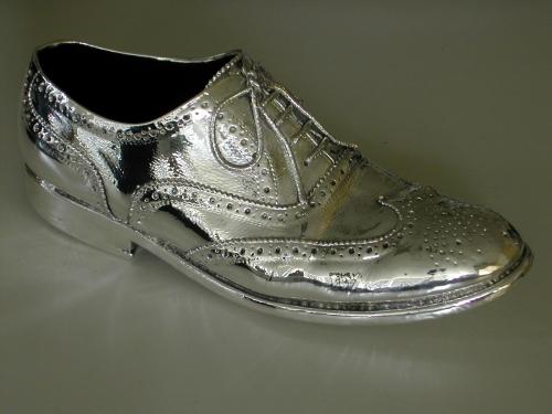 Bronze Shoe | Baby Shoe | Bronze Baby Shoe | Polished Silver Baby Shoe | Made in America-Silver Plating | Bronzing-Sterling-and-Burke