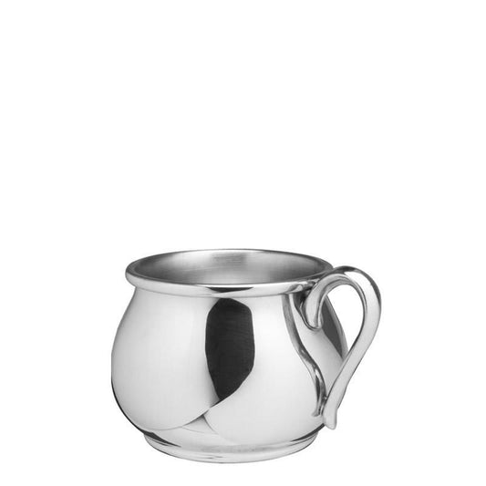 Baby Cup | Bulged Baby Cup with Handle | 5 oz. | Solid Pewter | Made in USA | Sterling and Burke-Baby Cup-Sterling-and-Burke