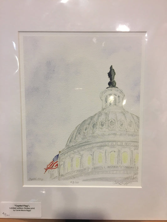 Capitol Flag | Print | Carole Moore Biggio | 7 by 9 Inches-Giclee Print-Sterling-and-Burke