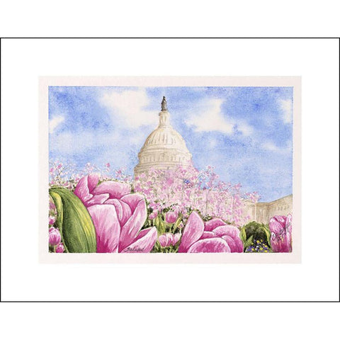 Tulips | Watercolor Painting by Carole Moore Biggio | 5" x 7"-Original Watercolor-Sterling-and-Burke