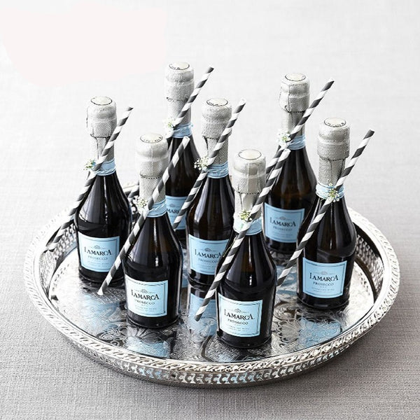 GIFT BOX CONTENTS | Prosecco Mini Champagne | Blue and Silver | Celebrate with a Toast!