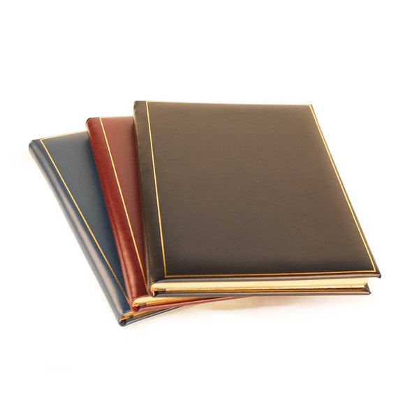 Guest Book | Large Format | Luxury Bespoke Hand Bookbinding | Navy Leather | Hand Marbled Lining | Made in England-Guest Book-Sterling-and-Burke