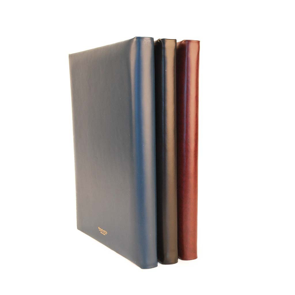 Guest Book | Large Format | Luxury Bespoke Hand Bookbinding | Navy Leather | Hand Marbled Lining | Made in England-Guest Book-Sterling-and-Burke