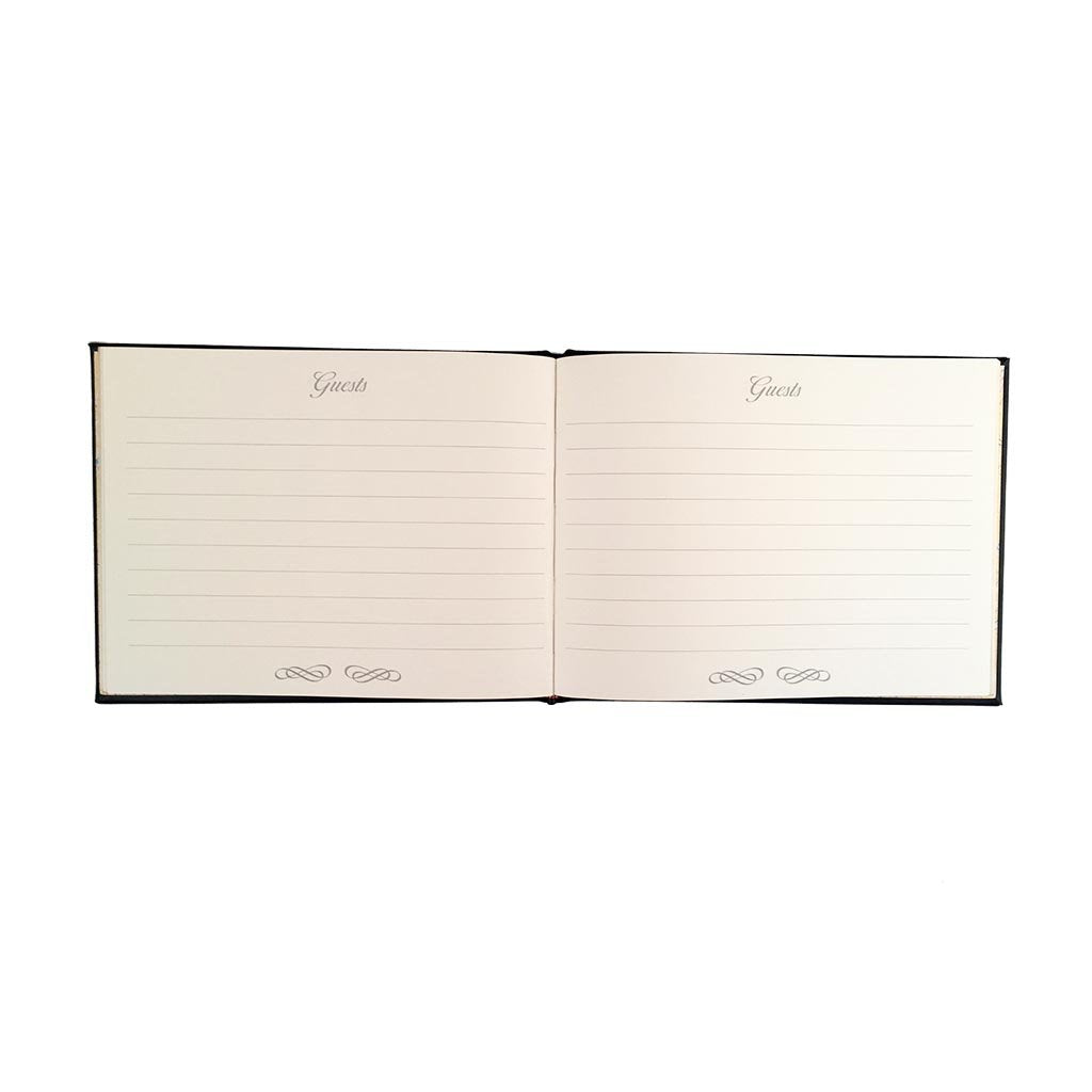 Leather Guest Book | Leather Visitors Book | Guests with Lines Interior | Thin | 7 by 9 Inches | Hand Made in England | Charing Cross-Guest Book-Sterling-and-Burke
