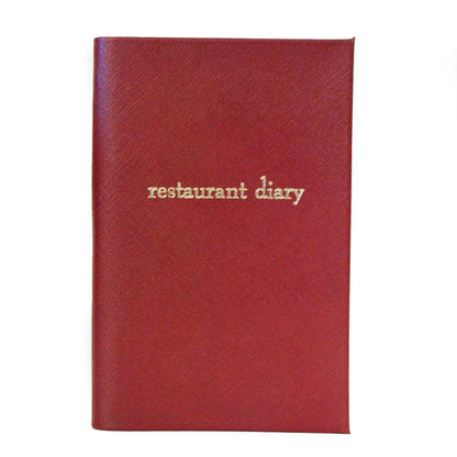 Crossgrain Leather Notebook, 7x4, "Restaurant Diary"-Titled Notebooks-Sterling-and-Burke