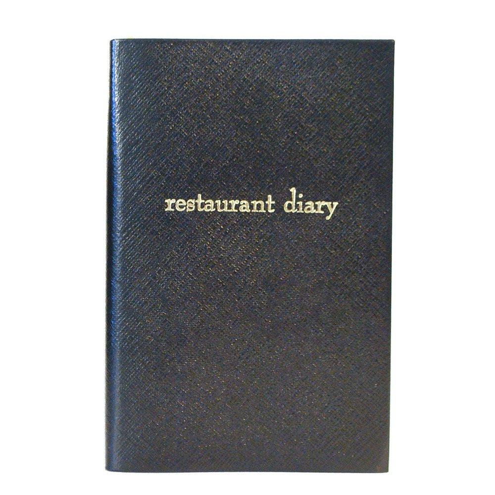 Crossgrain Leather Notebook, 7x4, "Restaurant Diary"-Titled Notebooks-Sterling-and-Burke