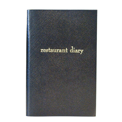 Crossgrain Leather Notebook, 7x4, "Restaurant Diary"-Titled Notebooks-Sterling-and-Burke