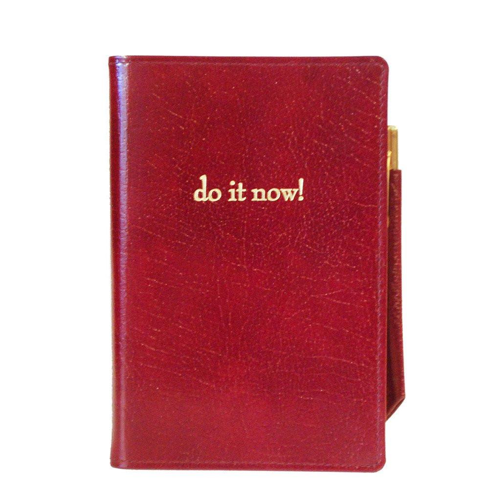 Leather Cover with Removable Notes, 6x4, "DO IT NOW!"-Titled Notebooks-Sterling-and-Burke