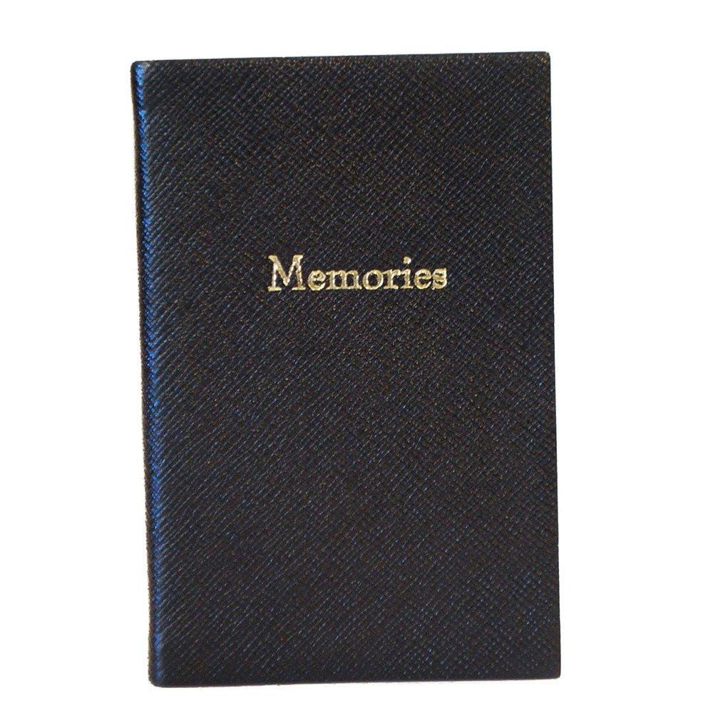 Crossgrain Leather Notebook, 6x4, "Memories"-Titled Notebooks-Sterling-and-Burke