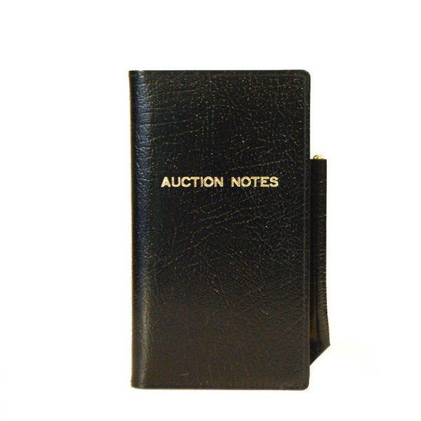 Leather Cover with Removable Notes, 6x3, "Auction Notes"-Titled Notebooks-Sterling-and-Burke