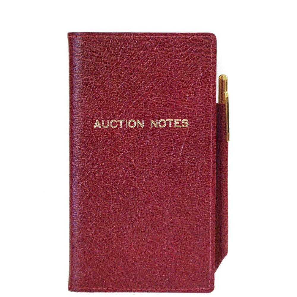 Leather Cover with Removable Notes, 6x3, "Auction Notes"-Titled Notebooks-Sterling-and-Burke