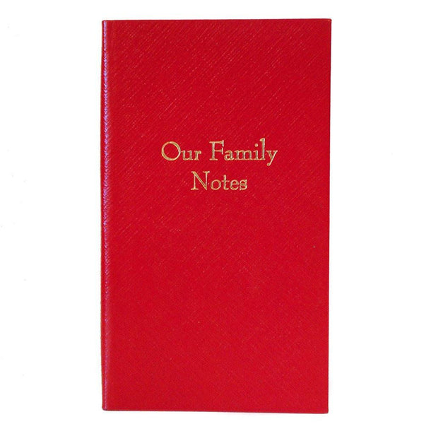 Crossgrain Leather Notebook, 7x4, "Our Family Notes"-Titled Notebooks-Sterling-and-Burke